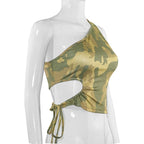 Summer Printed Slim Crop Top for Women
