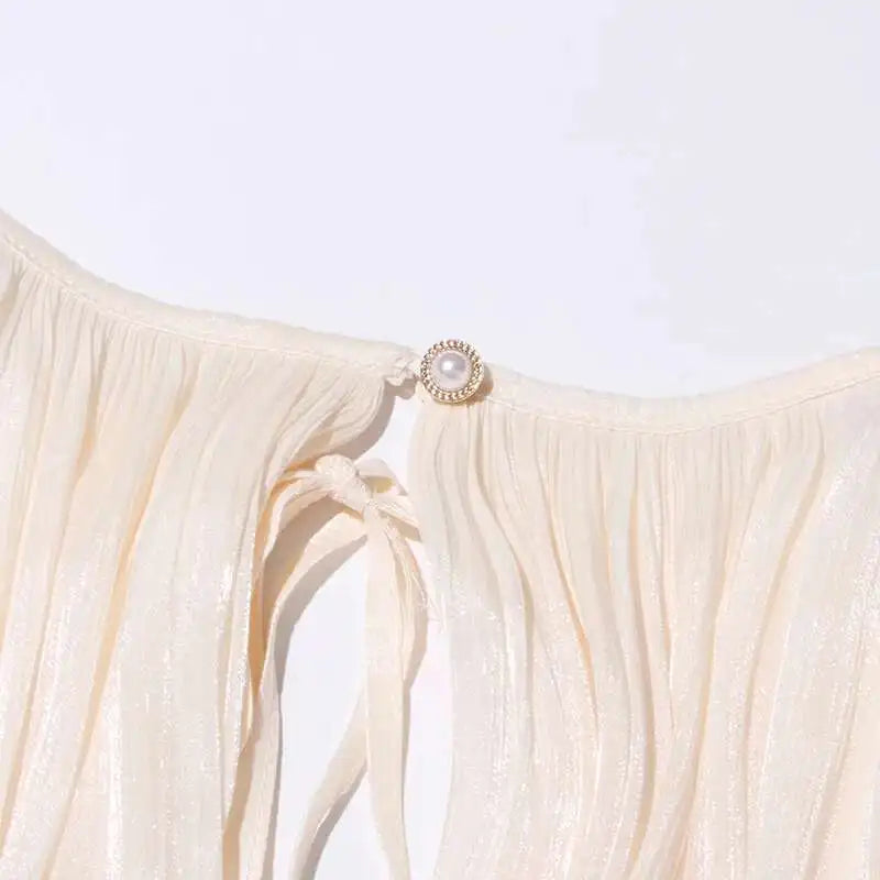 Lace Up V Neck Mini Dress For Women Long Sleeve