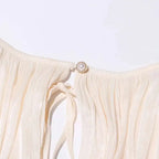 Lace Up V Neck Mini Dress For Women Long Sleeve