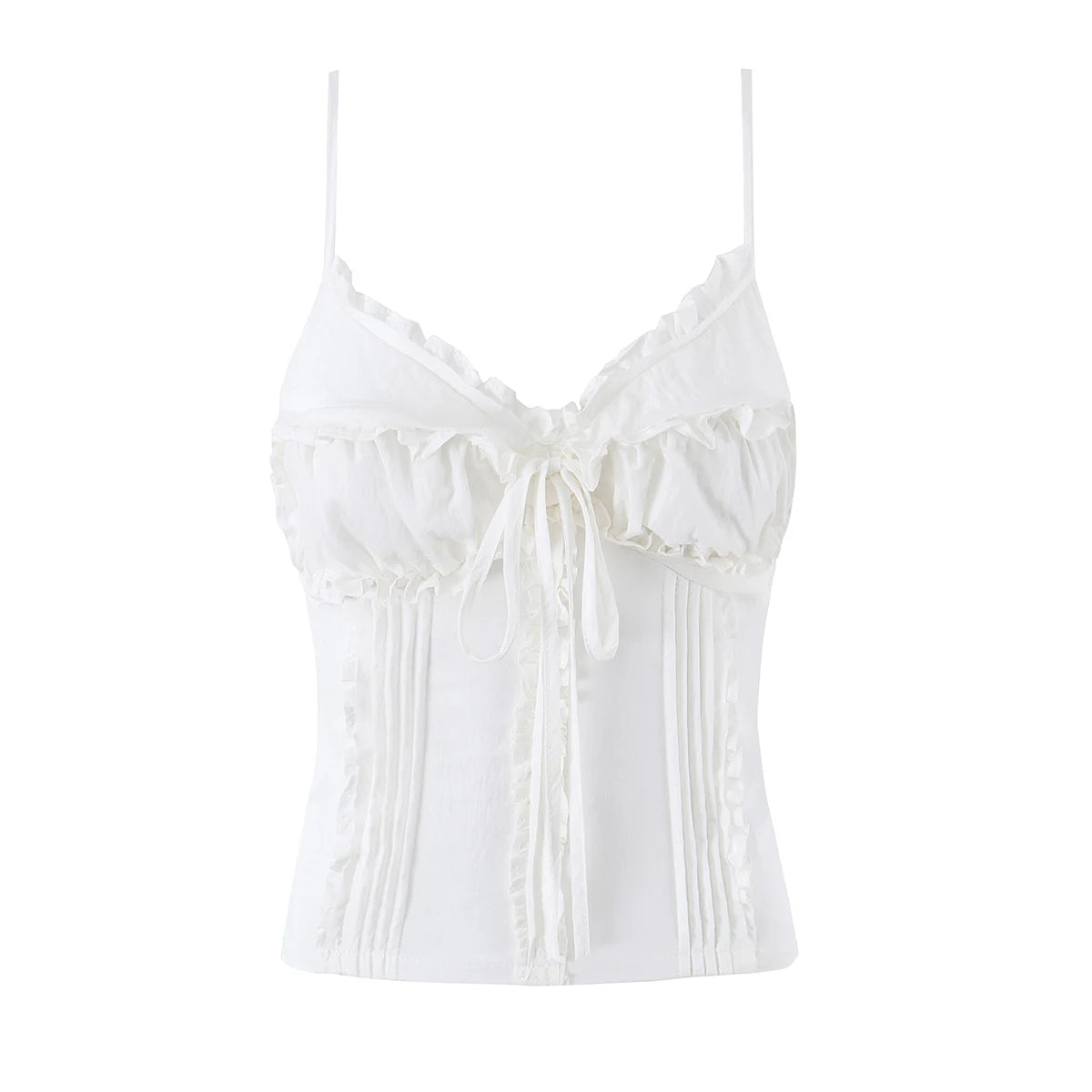 Sleek Backless V Neck Bow Crop Camisole Top