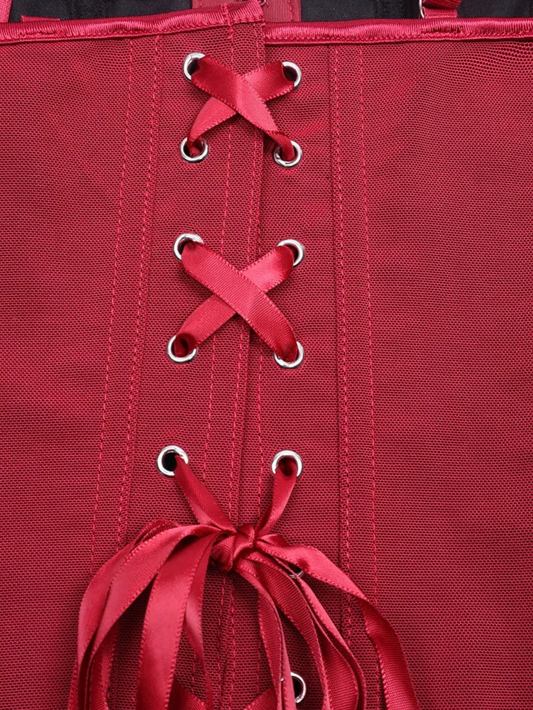 Sexy Lingerie Strapless Waist Cinched Tie Waist Shaper Front Button Design