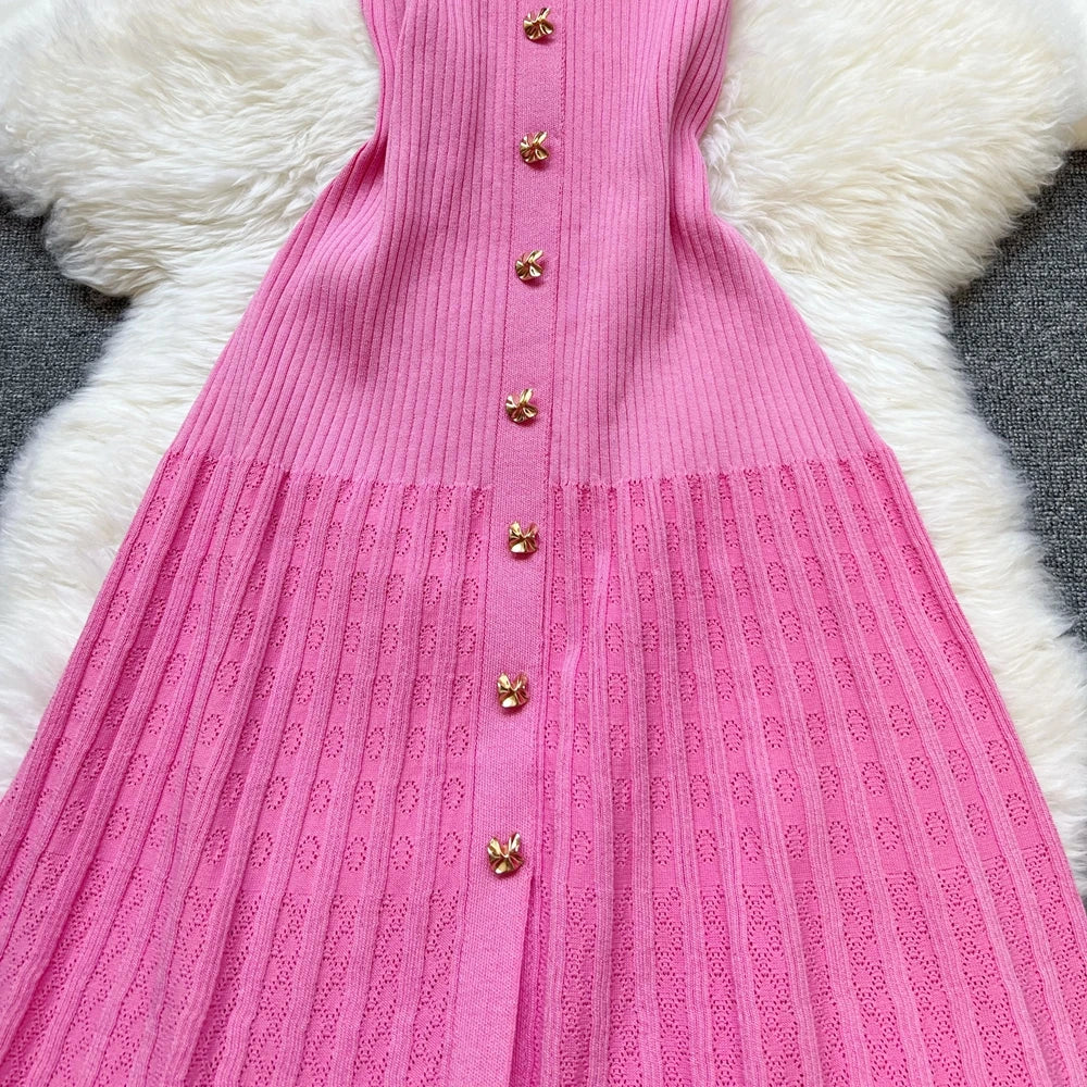 Patchwork Knitted Maxi Dress
