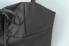 Vintage Square Collar Hollow Out Sleeeveless Cropped Top