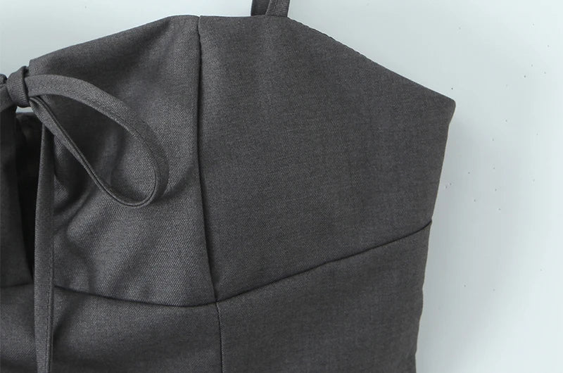 Vintage Square Collar Hollow Out Sleeeveless Cropped Top