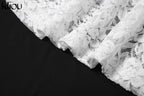 Lace Halter Long Dress Coquette Deep V Neck Ruched Trim