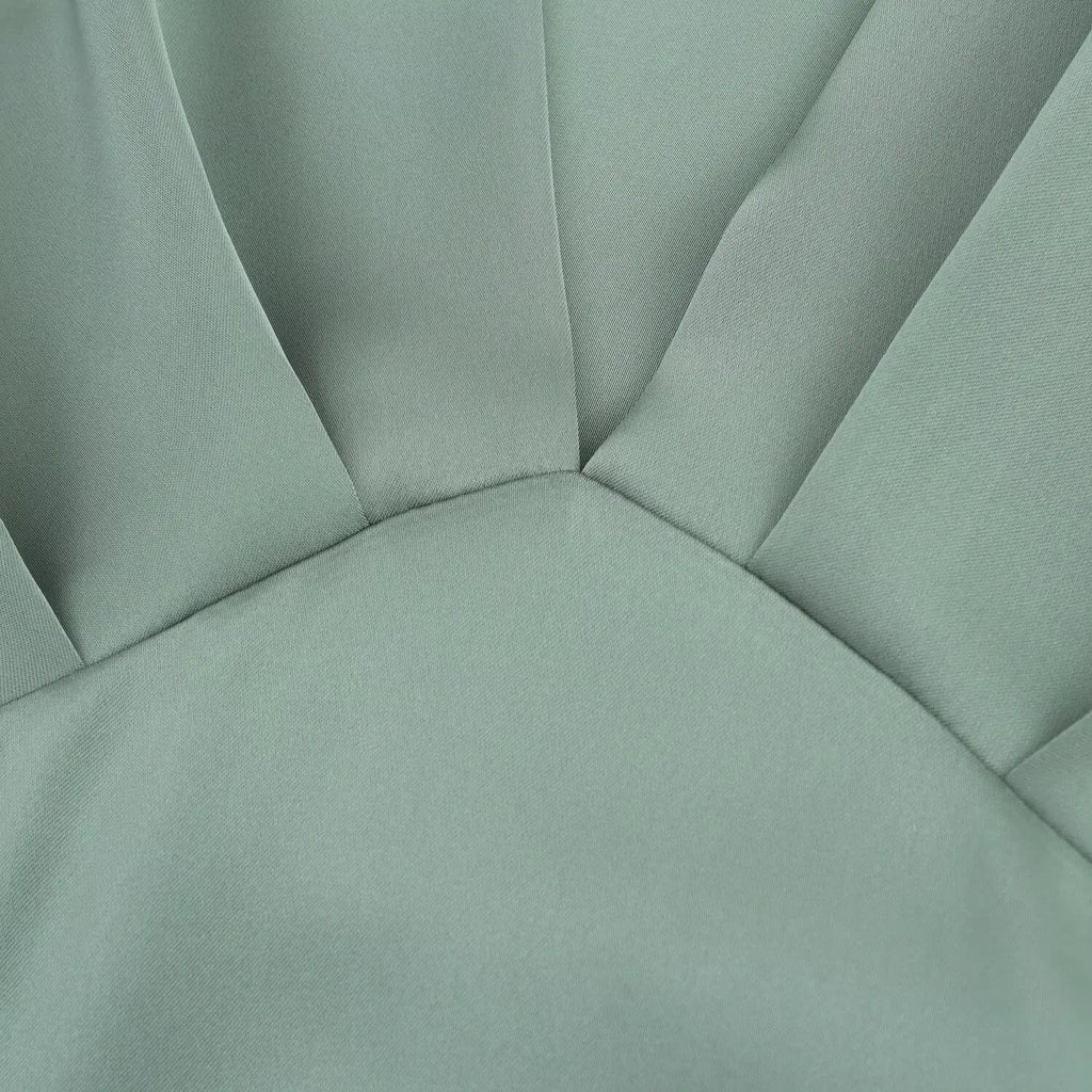 Elegant l Solid Satin Midi Dress With V Neck And Short Sleeves