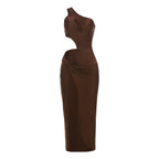 Irregular Knot Dress With Hollow Out Sleeveless High Waist