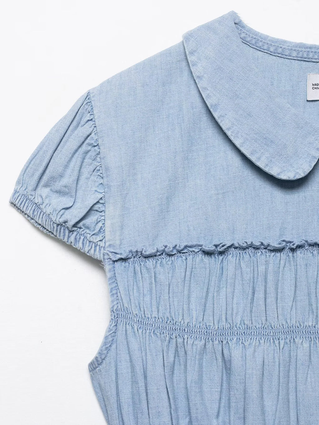 Sweet Retro-style Doll Neck Bubble Sleeve Women's Pleated Top