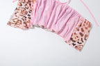 Vivid Beach Two Piece Set With Backless Halter Camisole And Shorts