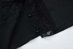 Flirty Lace Sheer V Neck Sleeveless Crop Top With Button Front Slim Fit