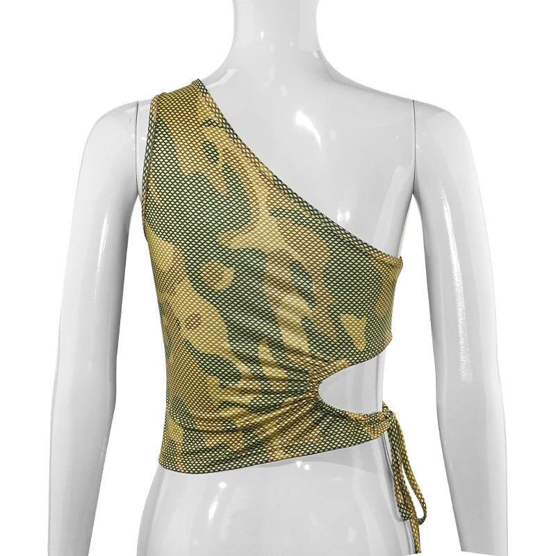 Summer Printed Slim Crop Top for Women