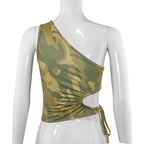 Summer Printed Slim Crop Top for Women