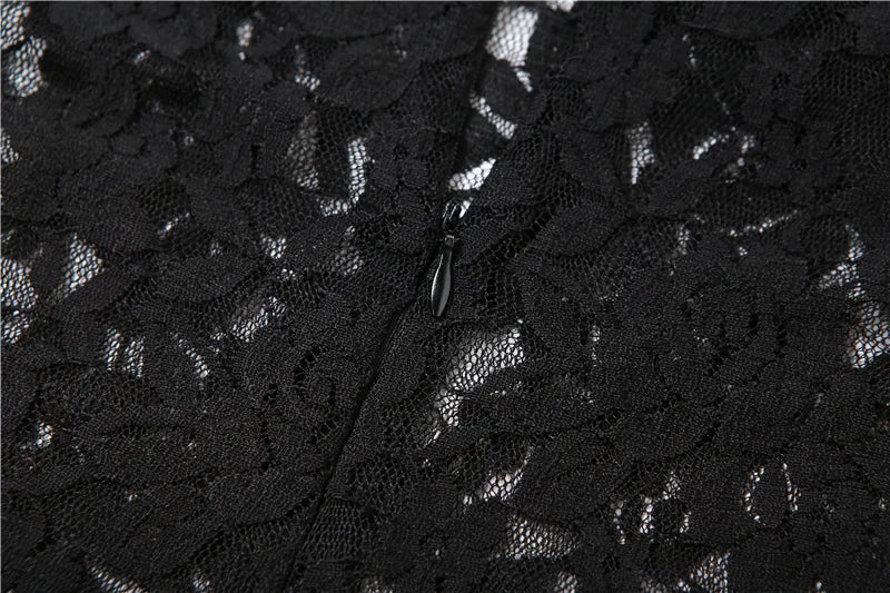 Sexy Lace Black Maxi Dress Nightclub Bodycon Silhouette