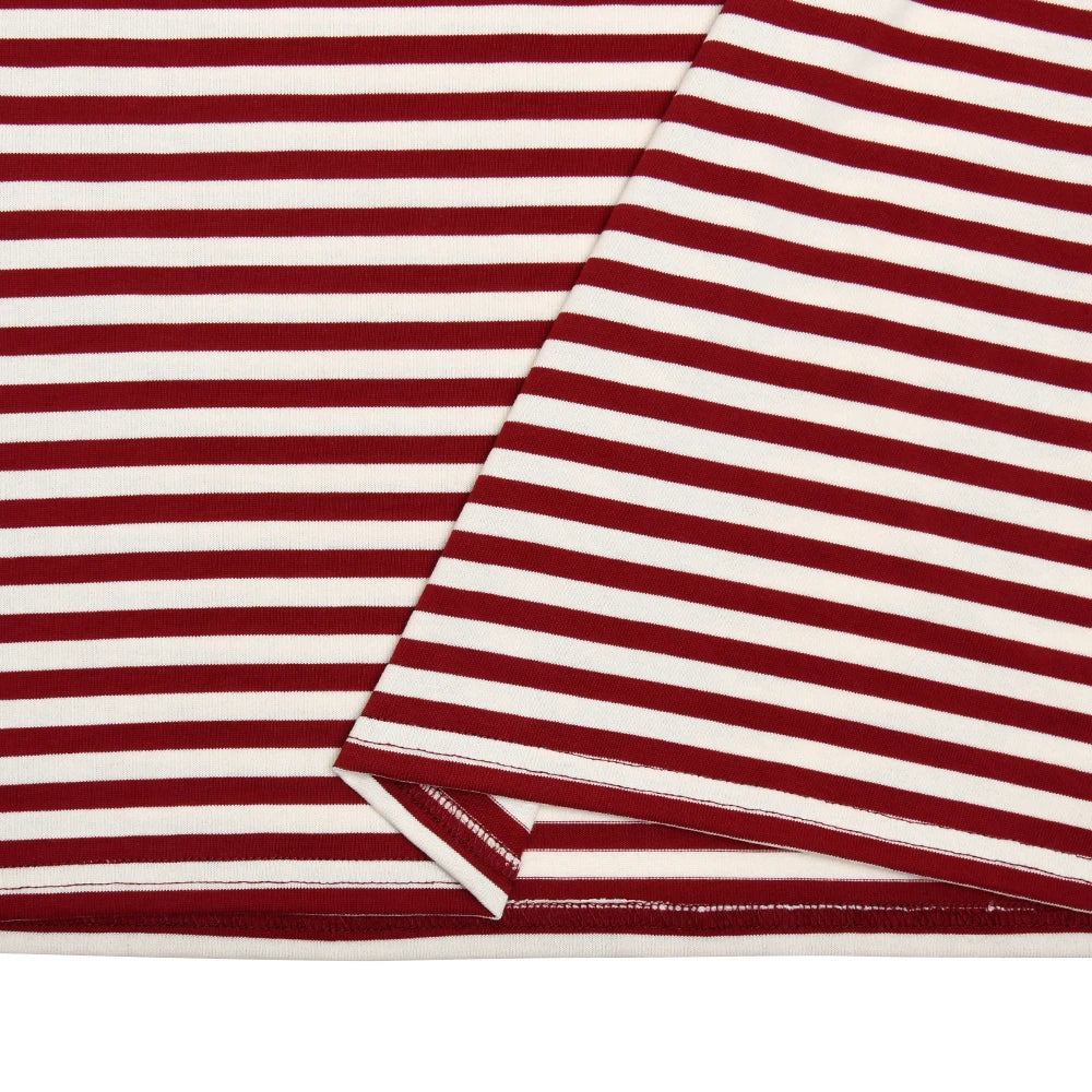 Stripe Patchwork Long Sleeve Tee for Casual Streetwear and Everyday