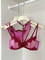 French Embroidered Romance Push Up Bra Set With Steel Ring Delicate Lace And Seductive Coverage