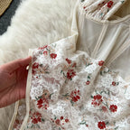Floral Halter With Mesh Bodysuit