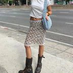 Vintage Polka Dot Glitter High Waist Skirt With Sequin Shine And Glam