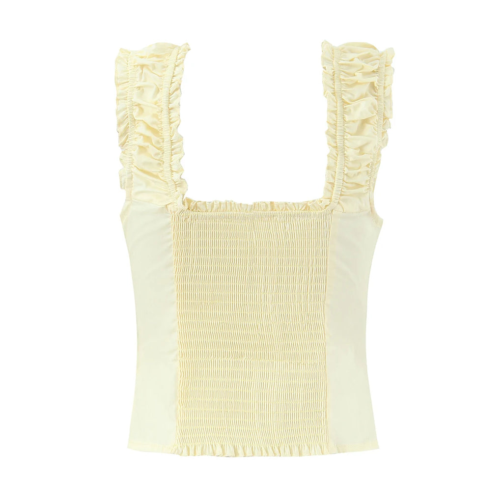 Radiant Bow Accent Ruched Bust Tank Top With Open Button Front And Rope Laced Waist Mini Skirt Set