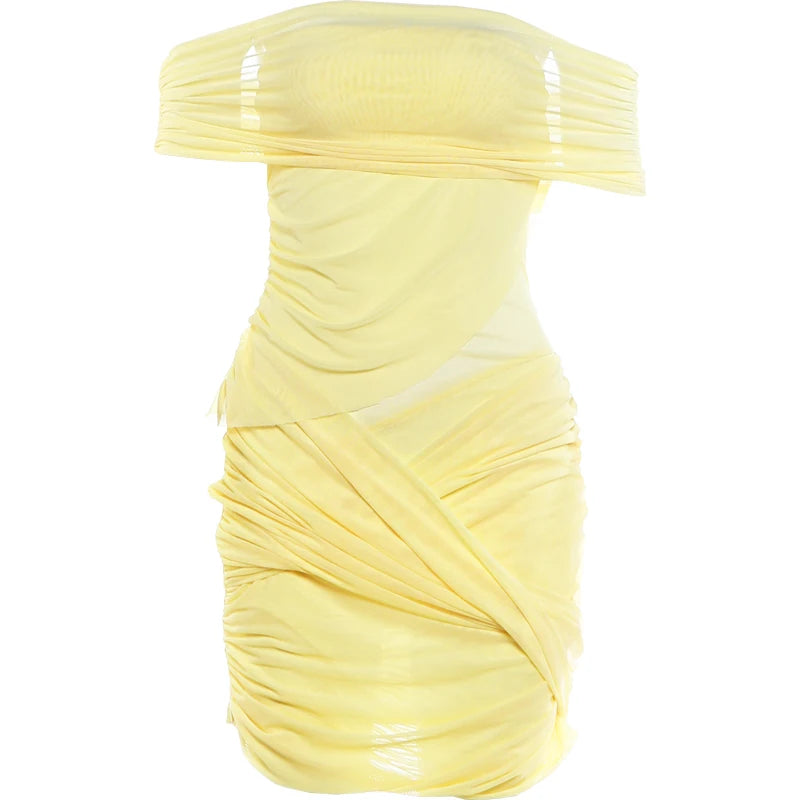 Sexy Patchwork Mesh Mini Dress