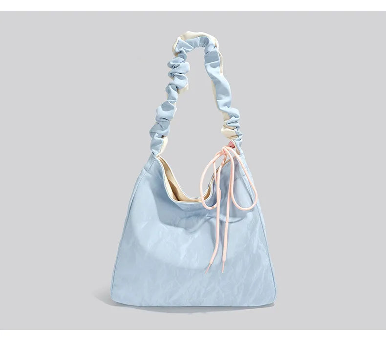 Pastel Ruched Strap Shoulder Bag