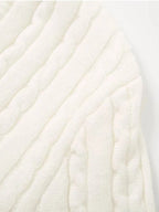 Sexy Vintage Hooded Knitted Long Sleeve Set