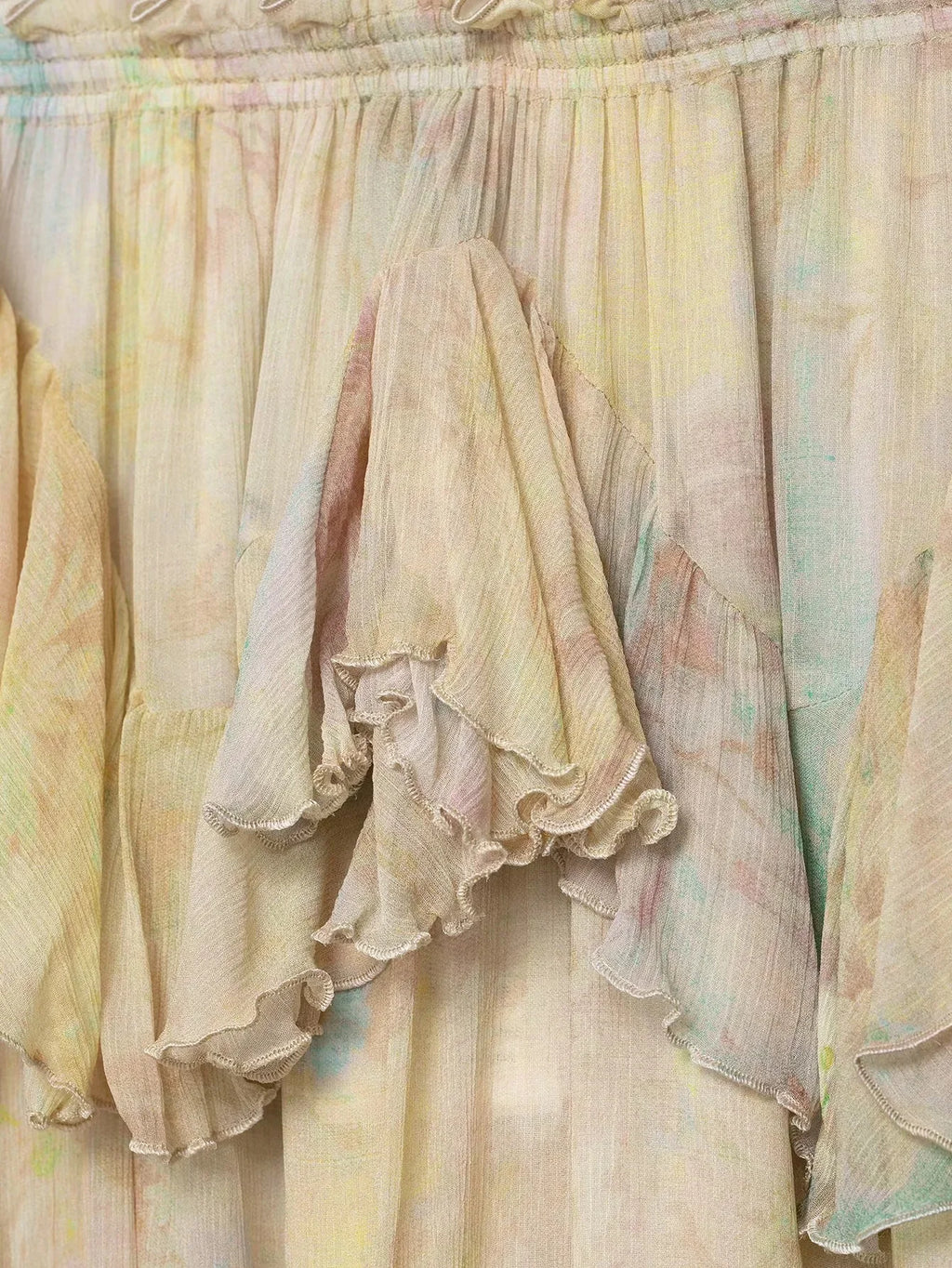 Tiered A-Line Print Ruffle Skirt