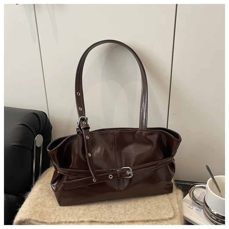 Vintage Inspired Minimalist Tote Bag With Top Handle Large Capacity