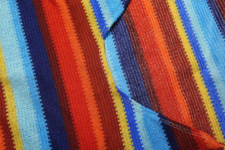 Stripe Patchwork Bodycon Mini Dress Halter Backless Off Shoulder