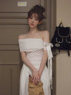 Knot Tie One Shoulder Vest Crop Top