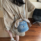 Sweet Butterfly Denim Mini Crossbody Bag