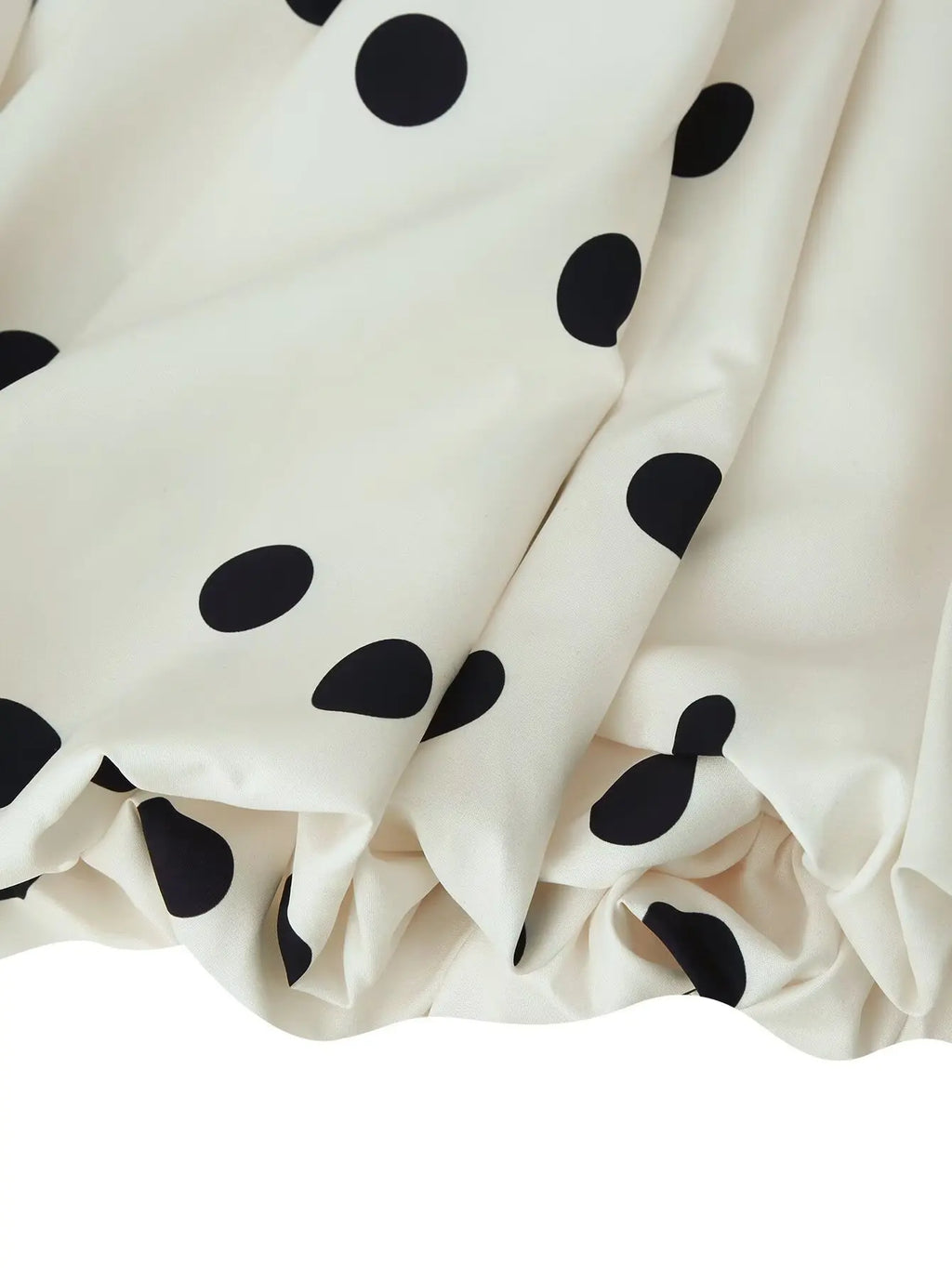 Long Polka Dot Skirt Set With Cropped Puffy Sleeveless Top