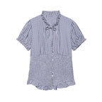 Elegant Chest Cutout Top With Elastic Waist