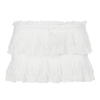 Lace Trim Knot High Waist Pleated Mini Skirt With Color Blocking Details For Seductive Style