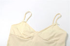 Sexy Bow 2-Piece Set Women Low Chest Backless Camisole+Shorts