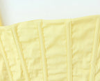 Sunny Chic Yellow Crop Cami Top With Back Zipper Slim Fit