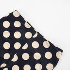 Polka Dot Patchwork Capri Pants With Drawstring Waist
