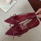 Butterfly Knot Pointed Toe Thin Stiletto High Heels