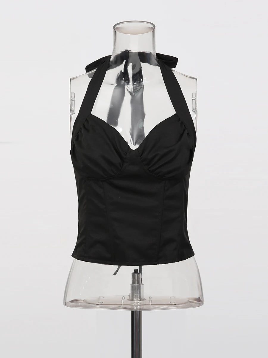 Square Neck And Lace Up Detail Sleeveless Tunic Top