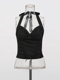 Square Neck And Lace Up Detail Sleeveless Tunic Top