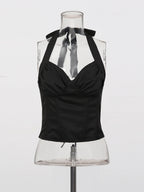 Square Neck And Lace Up Detail Sleeveless Tunic Top
