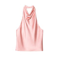Elegant Satin Backless Halter Top For Women Off Shoulder