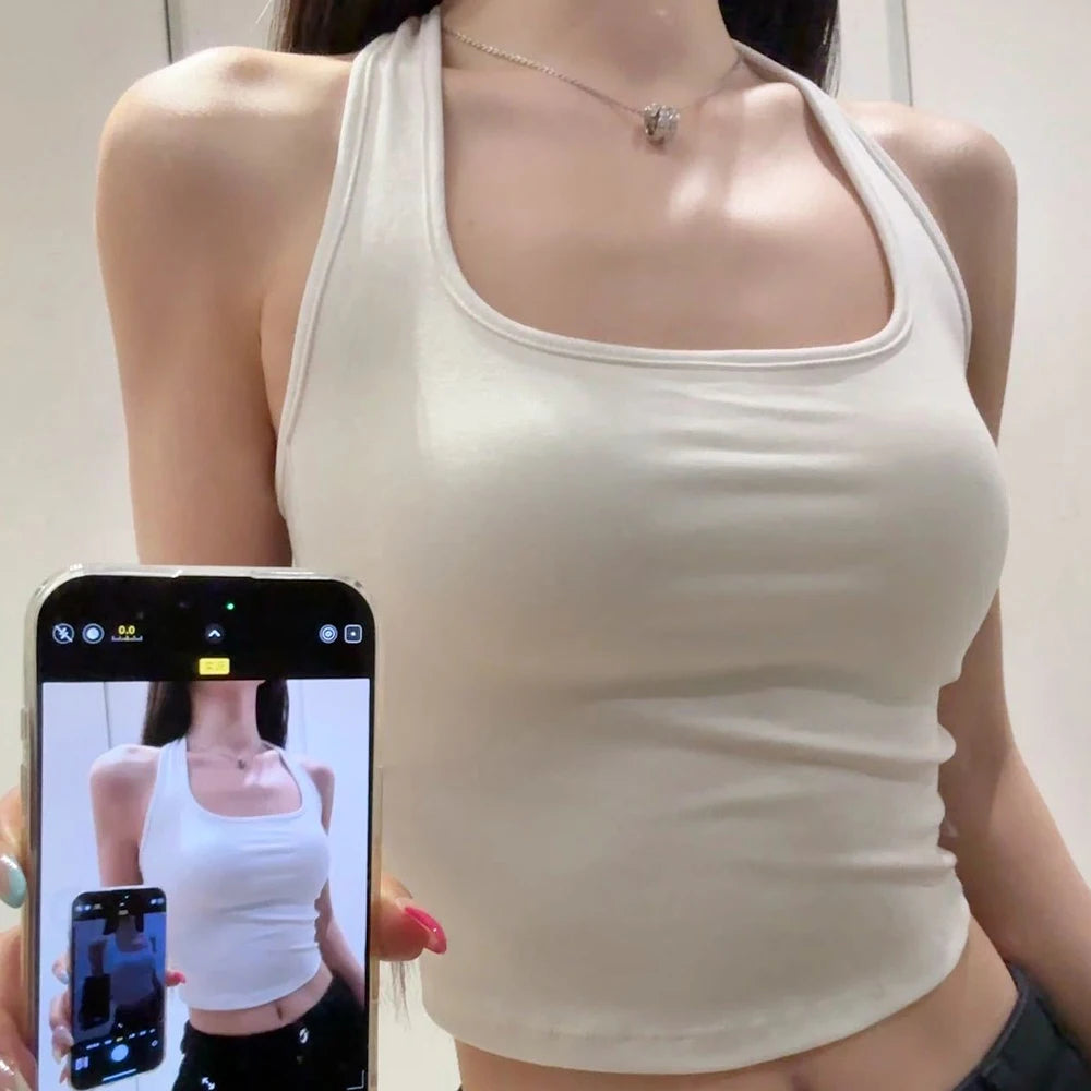Midnight Y2K Backless Chain Cutout Strapless Tank Top