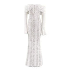 Lace Evening Dress Sleeve Elegant Party Gown