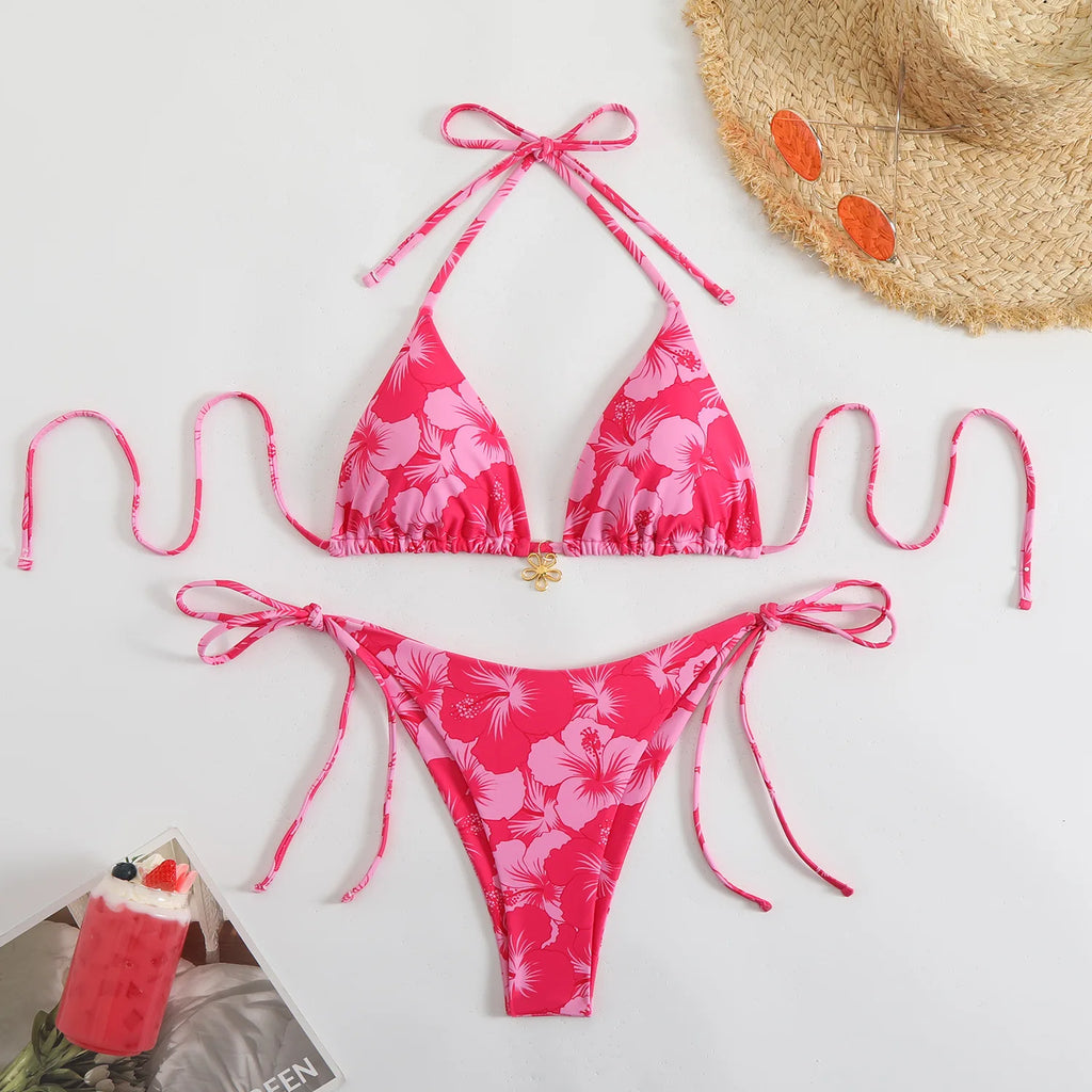 Triangle Bikini Set With Cover Up