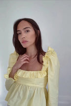 Soft Ruffle Blouse With Long Sleeves