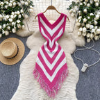 Knitted Mini Dress With Irregular Hem