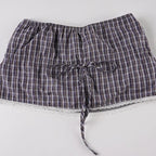 Plaid Streetwear Set With Cropped Shirt And Mini Skirt