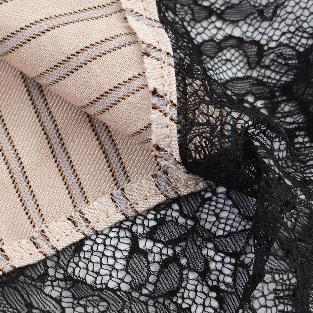 Pleated Hem Patchwork Mini Dress With Lace Inset Slit Detail Sleeveless Back Zip