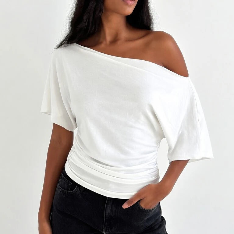 One Shoulder Summer Top For Women Slim Fit