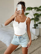 Cropped Corset Top With Suspenders Chic Retro Camisole Vest